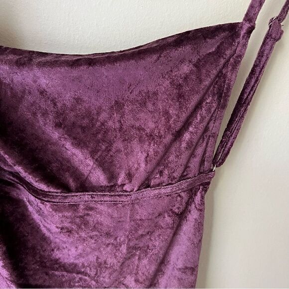 Free People All Night Velvet Sexy spaghetti strings Tank Top Fig Jam MSRP $68 M - Picture 9 of 12